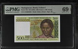 Madagascar 500 Francs ND 1994 P 75 b Superb Gem UNC PMG 69 EPQ TOP POP
