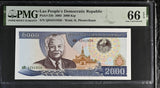 Laos 2000 Kip 2003 P 33 b Gem UNC PMG 66 EPQ