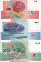 Comoros Set 3 Pcs 500 1000 2000 Francs 2006/2020 Random Signature P 15 16 17 UNC