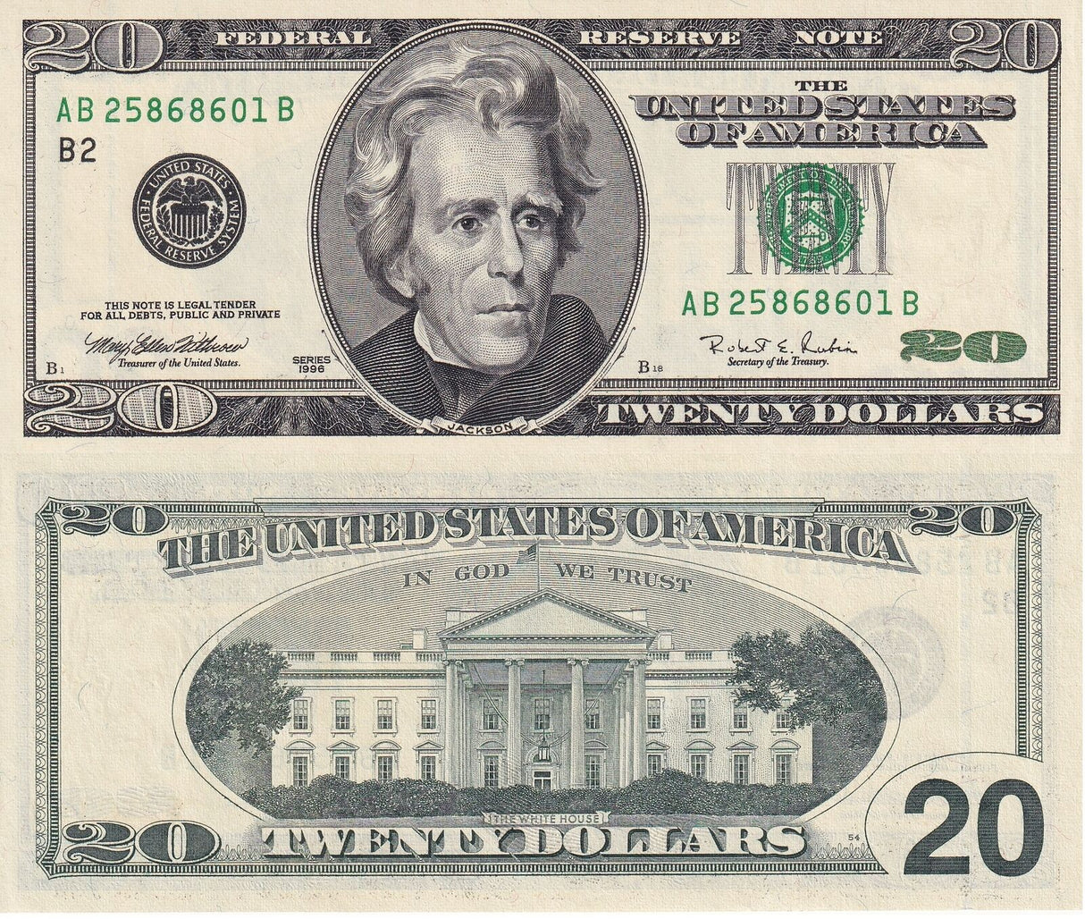 United States 20 Dollars USA 1996 P 501 New York NY "B" UNC