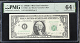 United States 1 Dollar USA 1963B P 443 San Francisco Choice UNC PMG 64 EPQ