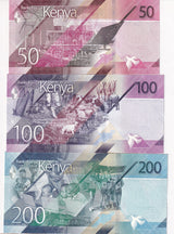 Kenya set 3 UNC 50 100 500 Shillings 2024 P 53 54 55