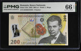 Romania 200 Lei 2025 P 122 o Polymer Gem UNC PMG 66 EPQ
