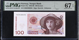 Norway 100 Kroner 1995-1998 P 47 a Superb Gem UNC PMG 67 EPQ