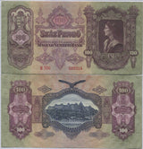 Hungary 100 Pengo 1930 P 98 UNC , Royal Palace, Budapest ,King Matyas