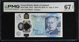 GREAT BRITAIN 5 Pounds 2023 ND 2024 P 398 a Polymer Superb Gem UNC PMG 67 EPQ