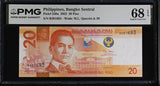 Philippines 20 Piso 2022 P 230 a Superb Gem UNC PMG 68 EPQ TOP POP