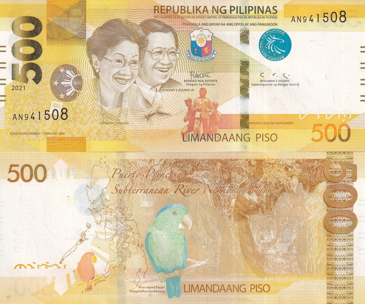 Philippines 500 Pesos 2021 P 227 UNC With Blind Mark