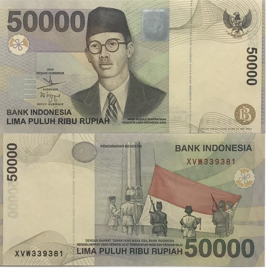 Indonesia 50000 Rupiah 1999 /2003 P 139 e* Replacement UNC , Independence