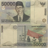 Indonesia 50000 Rupiah 1999 /2003 P 139 e* Replacement UNC , Independence