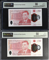 Great Britain Set 2; 50 Pounds 2021-2024 P 397 P 401 Gem UNC PMG 65 66 EPQ