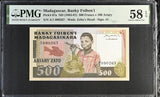 Madagascar 500 Francs ND 1983-1987 P 67 a Choice About UNC PMG 58 EPQ