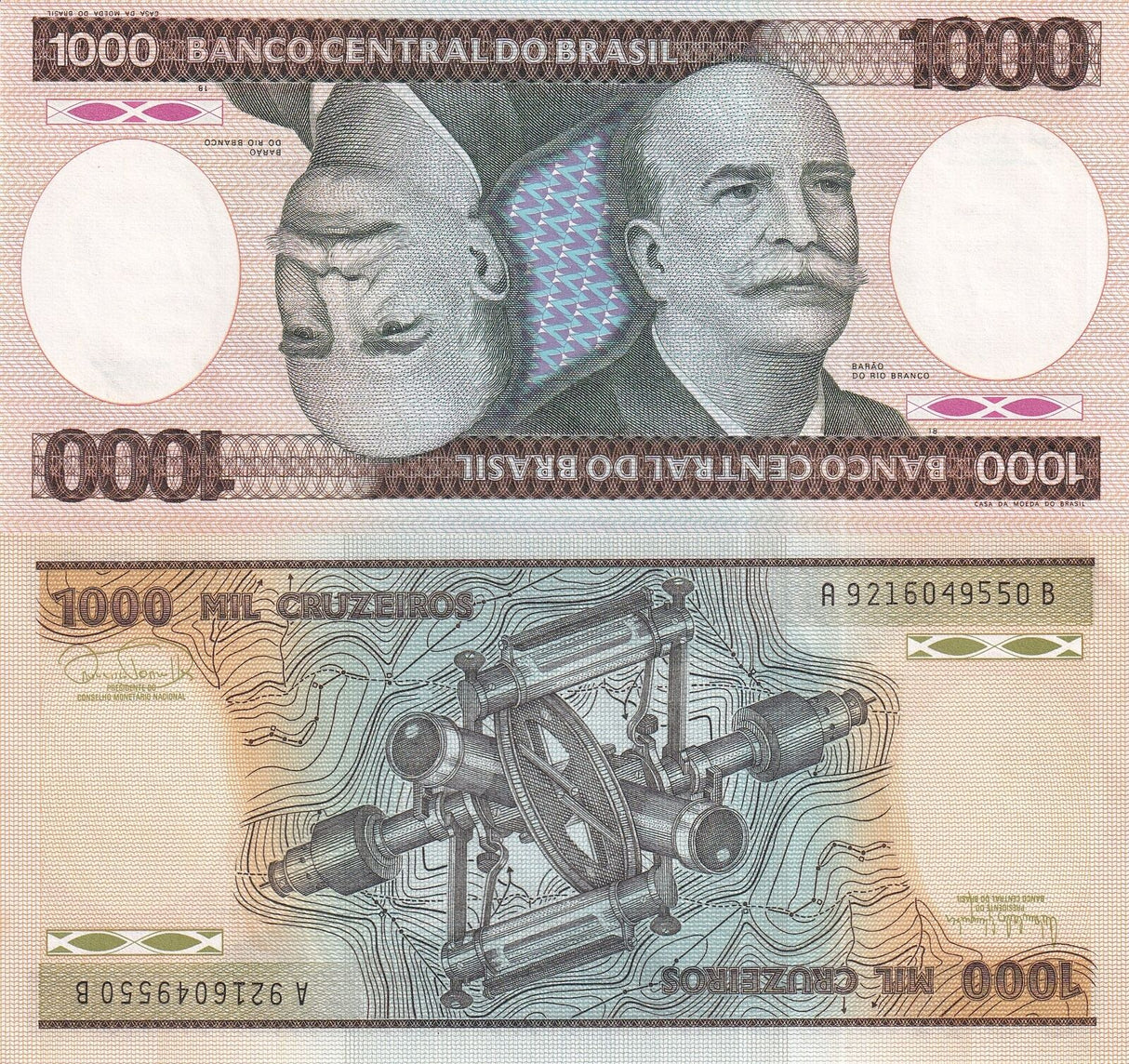 Brazil 1000 Cruzeiros ND 1986 P 201 d AUnc