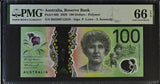 Australia 100 Dollars 2020 P 66 b Polymer Gem UNC PMG 66 EPQ