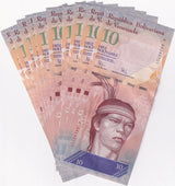 Venezuela 10 Bolivares 2009 P 90 b UNC LOT 10 PCS