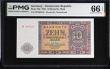 Germany Democratic Republic 10 Mark 1955 P 18 a Gem UNC PMG 66 EPQ
