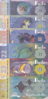 Pacific Ocean set 6, 19 20 21 22 23 24 Dollars 2017 Fantasy stingray