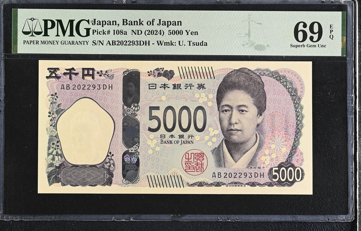 Japan 5000 Yen ND 2024 P 108 a Tsuda Superb Gem UNC PMG 69 EPQ