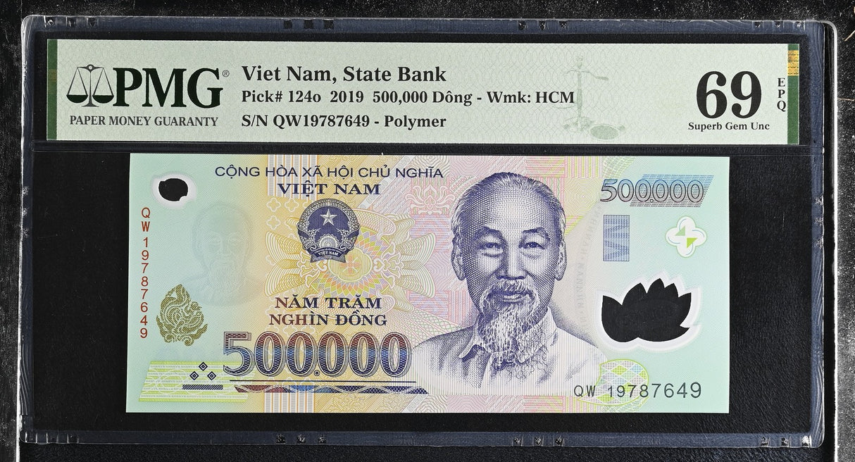 Vietnam 500000 Dong 2019 Polymer P 124 o Superb Gem UNC PMG 69 EPQ