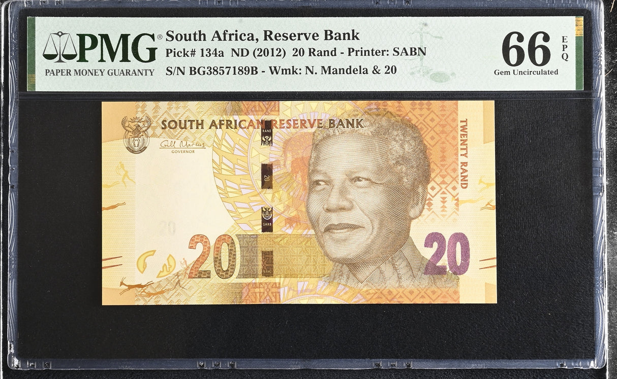 South Africa 20 Rands ND 2012 P 134 a Gem UNC PMG 66 EPQ
