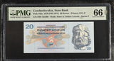 Czechoslovakia 20 Korun 1970 ND 1971 P 92 a Gem UNC PMG 66 EPQ