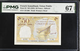 French Somaliland 50 Francs ND 1952 P 25 Superb Gem UNC PMG 67 EPQ