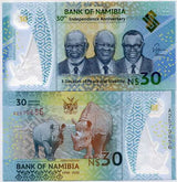 Namibia 30 Dollars Commemorative 2020 P 18 Polymer UNC, 30th Independence