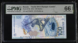 Russia 100 Rubles 2014 P 274 b aa Sochi GEM UNC PMG 66 EPQ