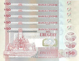Uruguay 50 Pesos 2020 P 102 a Polymer UNC LOT 5 PCS