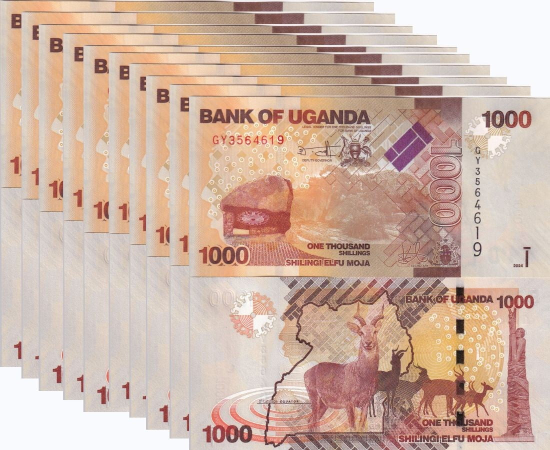 Uganda 1000 Shillings 2024 P 49 LOT 10 UNC