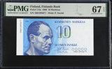 Finland 10 Markkaa 1986 P 113 a Superb Gem UNC PMG 67 EPQ