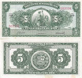 Peru 5 Soles De Oro 1968 P 83 UNC Yellow Tone