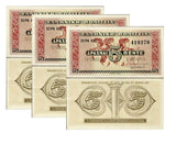 Greece 5 Drachmai 1941 P 319 UNC LOT 3 PCS