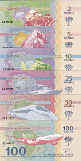 Venda Set 6 , 2 5 10 25 50 100 Rands 2015 Fantasy Truck helicopter Bullet Train