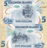 Solomon Islands 5 Dollars ND 2019 P 38 A/1 First Prefix Polymer UNC