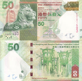 Hong Kong 50 Dollars 2014 HSBC P 213 d UNC