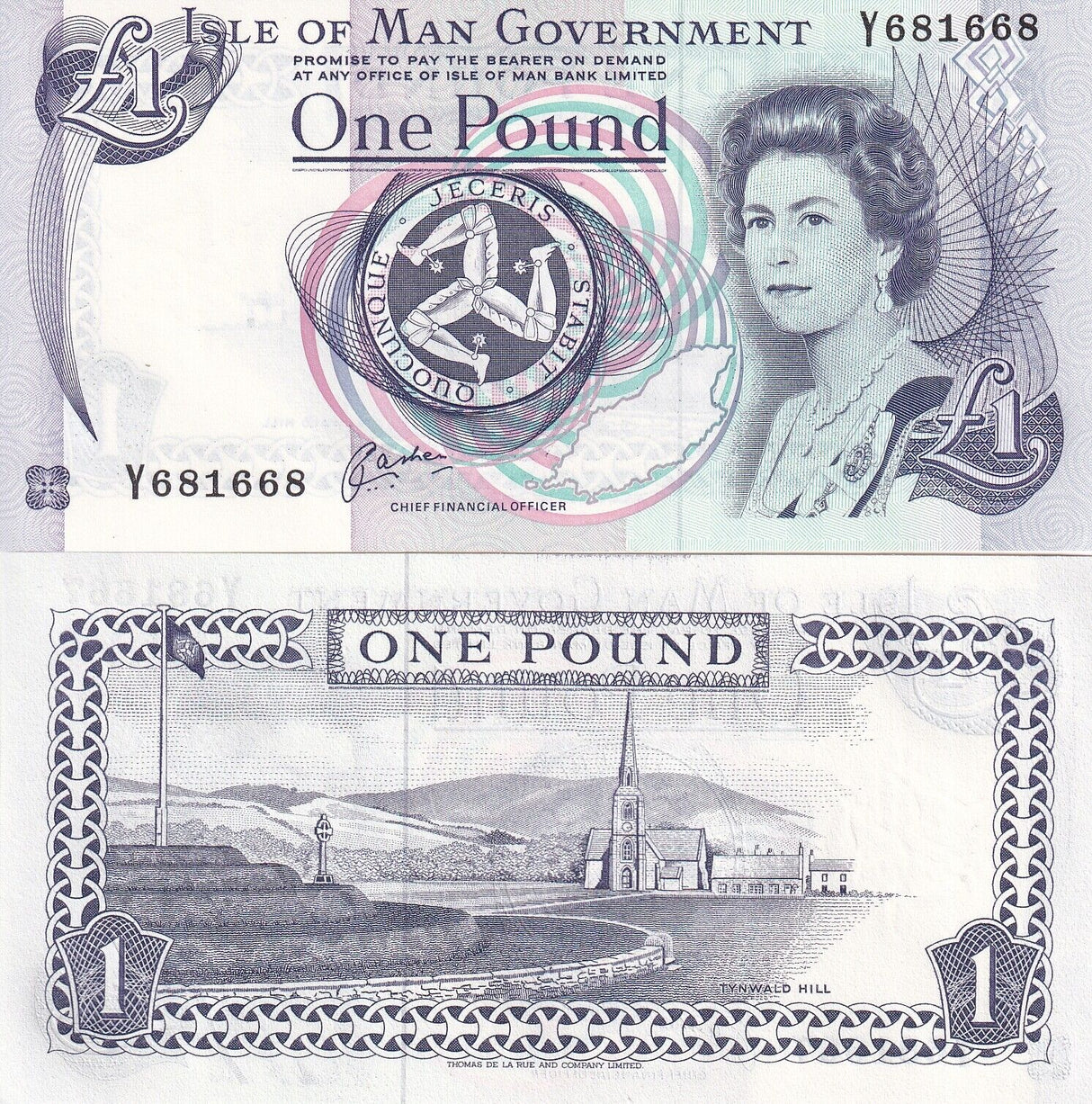 Isle of Man 1 Pounds ND 1990-2009 P 40 b UNC