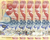 East Caribbean 2 Dollars 2023 2024 40th P 61 Polymer UNC LOT 5 Pcs