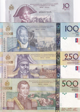 Haiti Set 4 UNC 10 100 250 500 Gourde 2004 2010 2021 P 272 275 276 277