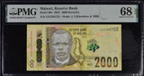 Malawi 2000 Kwacha 2021 P 69 e Superb Gem UNC PMG 68 EPQ