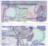 St. Thomas & Prince 1000 Dobras 1989 P 62 UNC