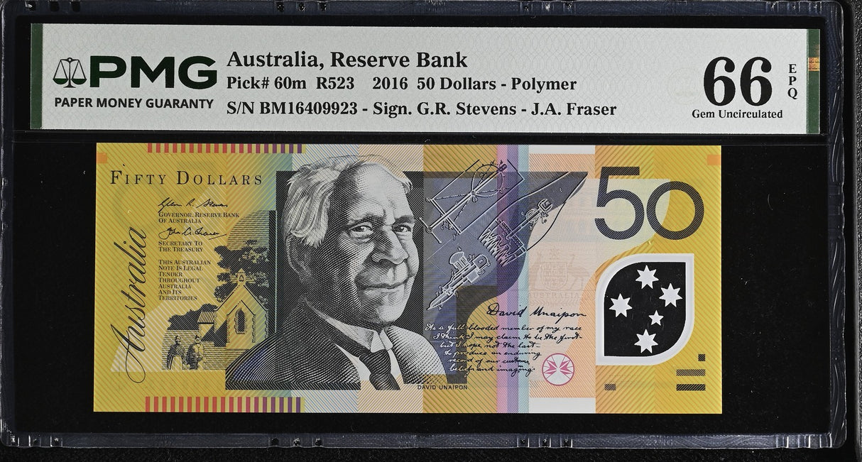 Australia 50 Dollars 2016 Polymer P 60 m Gem UNC PMG 66 EPQ