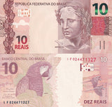 Brazil 10 Reais 2010 2020 P 254 e New Sign UNC , Arara , Birds