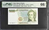 Italy 5000 Lire 1985 P 111 b Ciampi-Speziali Gem UNC PMG 66 EPQ