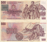 Czech Republic 500 Korun 1973 ND 1993 P 2 b UNC , adhesive stamp on p 93