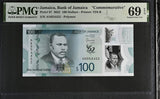 Jamaica 100 Dollars 2022 P 97 Commemorative Superb Gem UNC PMG 69 EPQ
