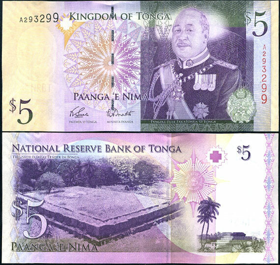 Tonga 5 Pa'anga ND 2008 (2009) P 39 a UNC