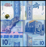 Aruba 10 Florins 2019 P 21 UNC Turtle WTM Owl Head, Printer Crane