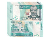 Malawi 50 Kwacha 2007 P 53 c UNC LOT 5 PCS