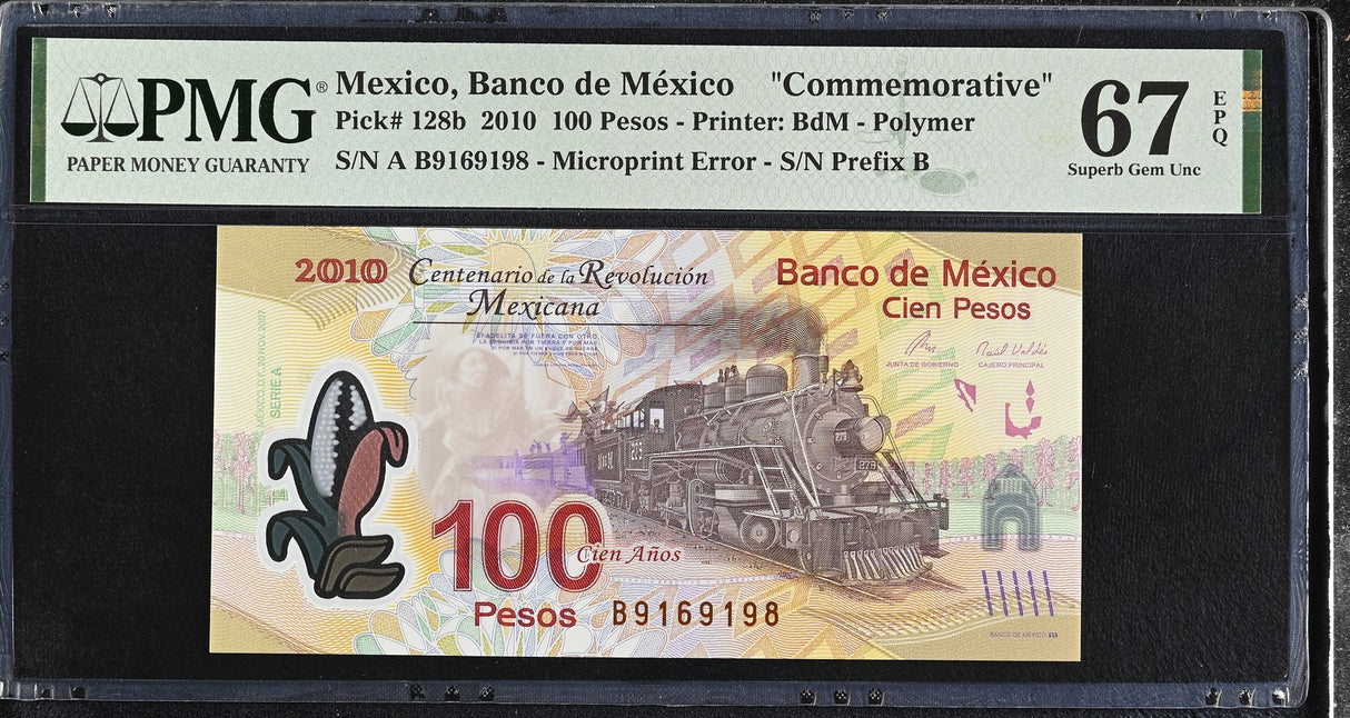 Mexico 100 Pesos 2010 P 128 b Commemorative Superb Gem UNC PMG 67 EPQ